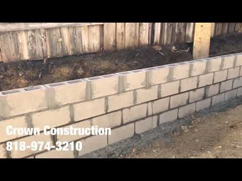 Valley Village Retaining Block Wall Contractor by Crown Construction 818-974-3210