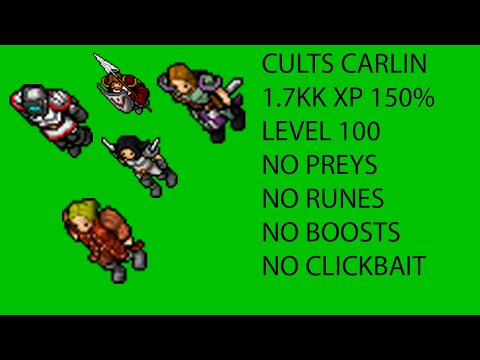 HUNT SOLO PARA KNIGHT LEVEL 90+ | CULTS DE CARLIN | 1.7KK HORA DE XP 150% | 2021 ATUALIZADO