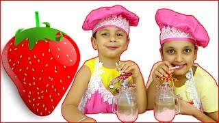STRAWBERRY SHAKE || Cooking Without Fire | kids recipes | Aayu and Pihu Show