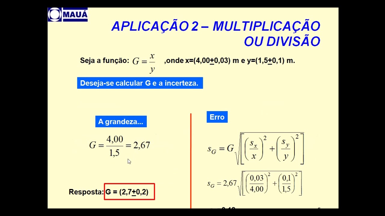 EFB205 - Física I [Propagação de Incertezas - parte 2]