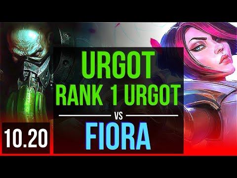 URGOT vs FIORA (TOP) | Rank 1 Urgot, Triple Kill, KDA 9/1/3, 600+ games | KR Challenger | v10.20