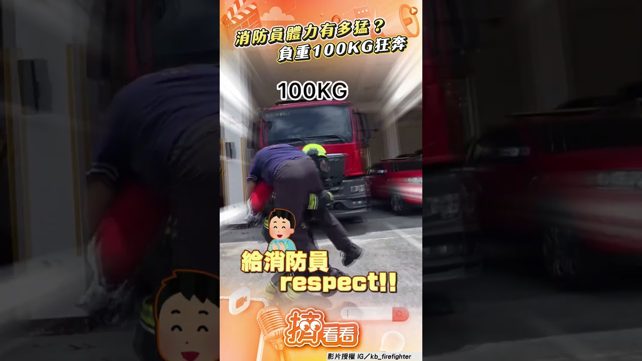 影音/消防員體力到底有多猛? 「負重100KG」揹傷患狂奔