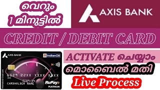 Axis Bank Credit Card Pin Generation I How to activate Axis Bank Credit Card I using Axis Mobile app