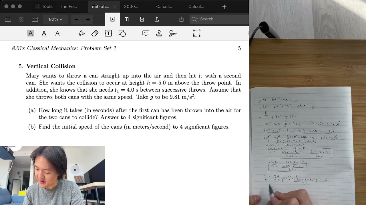 MIT (8.01x) Classical Mechanics: PSET 1—5