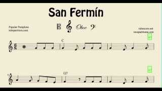 Saint Fermin Sheet Music for Oboe San Fermin Partitura de Oboe Uno de Enero