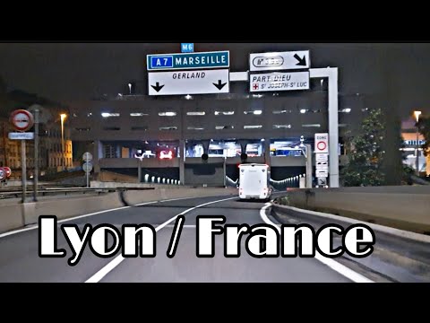 Lyon | Driving Tour at Night | One of the best cities in France [part1]