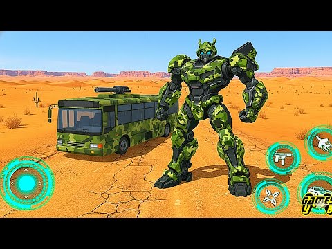 Army Bus Robot Car Jet Transform City War - Android Gameplay