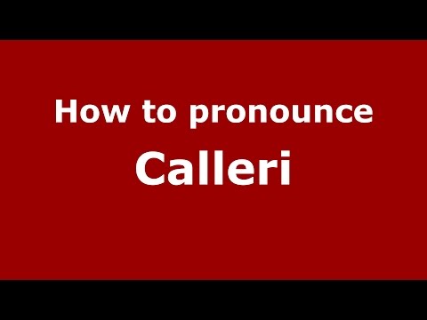 How to pronounce Calleri (Spanish/Argentina) - PronounceNames.com