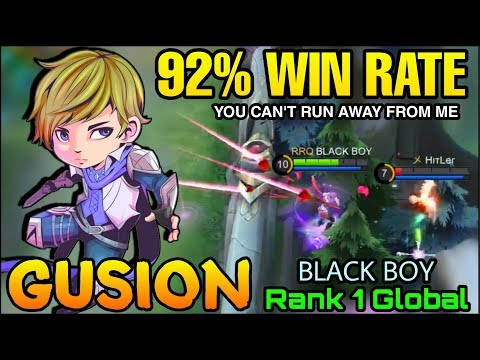 Gusion 92% Win Rate - Top 1 Global Gusion BLACK BOY - Mobile Legends
