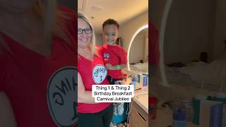 Thing 1 and Thing 2 birthday breakfast aboard Carnival Jubilee #drsuess #carnival #cruise  ￼