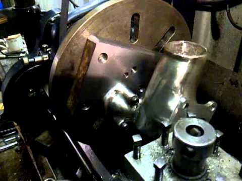 1942 Southbend lathe making a inlet manifold/plenum chamber for my supercharged triton