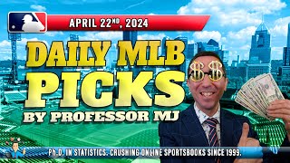 MLB DAILY PICKS | 3 PICKS FOR TONIGHT'S GAMES (April 22nd) (by PhD in Statistics!) #mlbpicks