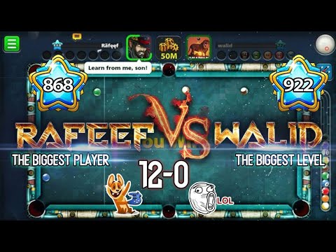 Rafeef vs Walid Highest level Lol Player In 8 Ball Pool 12-0