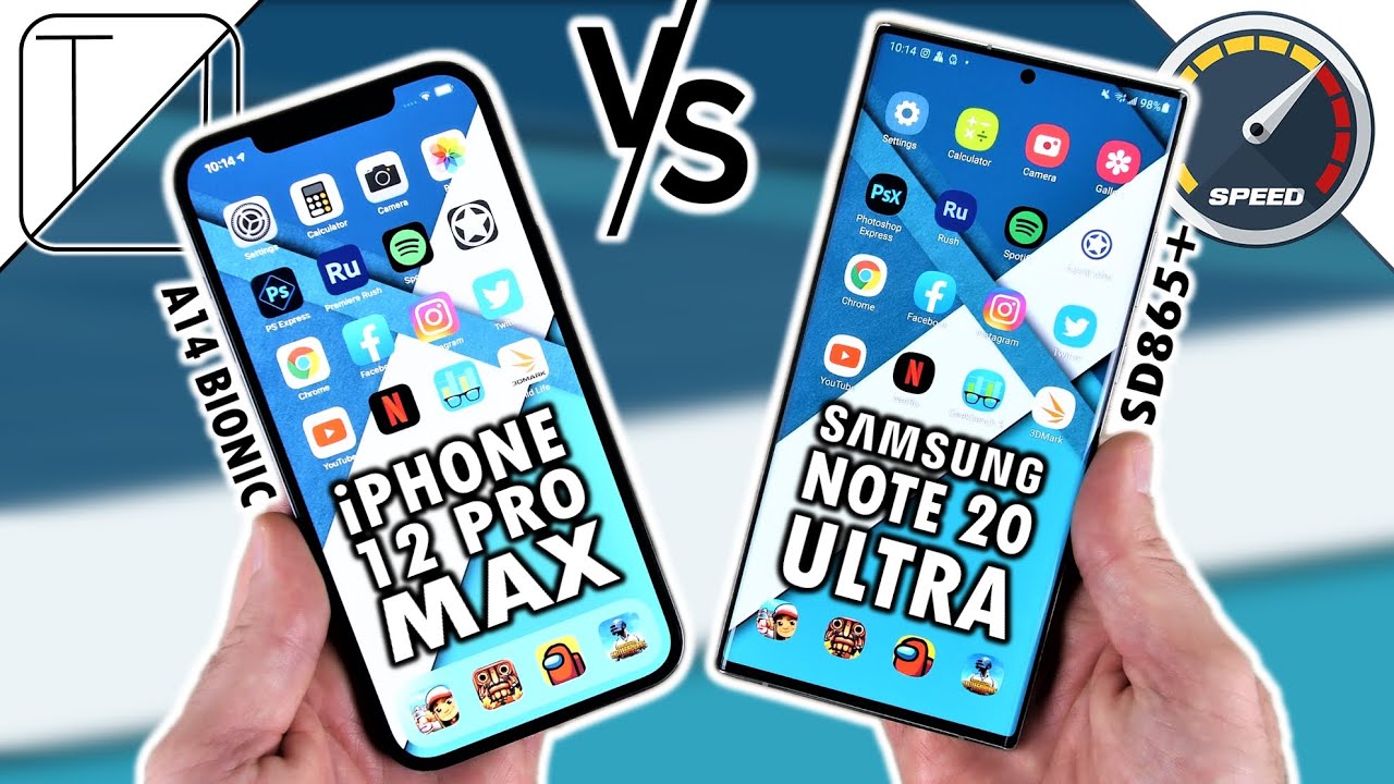 iPhone 12 Pro Max vs Samsung Galaxy Note 20 Ultra Speed Test