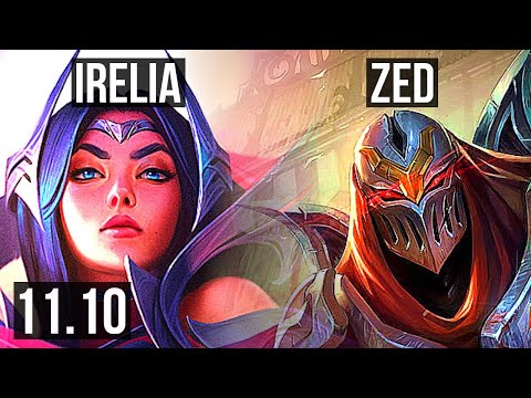 IRELIA vs ZED (MID) | 4/0/2, 800+ games | KR Grandmaster | v11.10