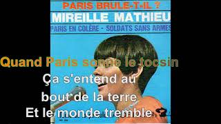 Mireille Mathieu - Paris en colère [Paroles Audio HQ]