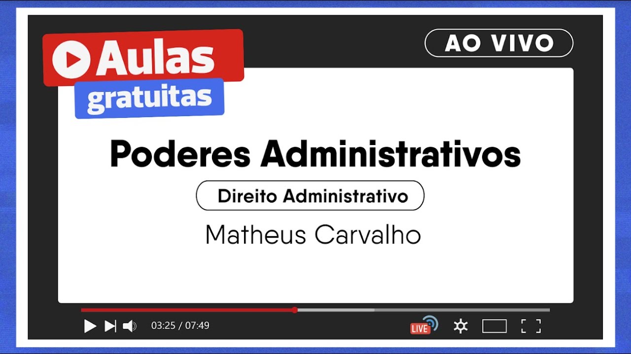 Aula de Poderes Administrativos | Curso para Tribunais | Prof. Matheus Carvalho