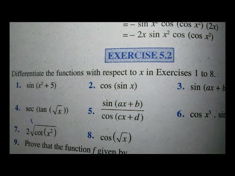 12 th (NCERT) Mathematics-DIFFRENTIATION (CALCULUS) | EXERCISE-5.2 (Solution)|Pathshala ( Hindi )