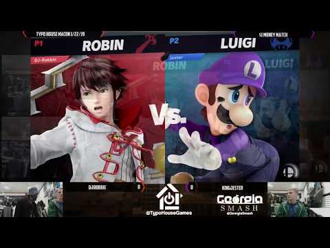 Smash Ultimate Tournament 1/22/19 - DJRobbie(Robin) Vs KingJester(Luigi) - $1 Money Match
