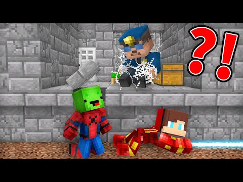 Mikey and JJ Escape From SUPERHERO PRISON in Minecraft - Maizen Challenge