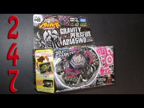 Unboxing a BB-80 Gravity Perseus AD145WD Takara Tomy Beyblade Hybrid Wheel Defense