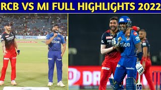 IPL 2022 Highlights - Royal Challengers Bangalore Vs Mumbai Indians 2022 Highlights | MI Vs RCB Live