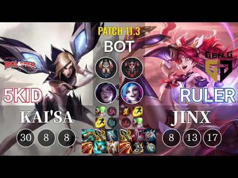 KT 5kid Kai'Sa vs GEN Ruler Jinx Bot - KR Patch 11.3