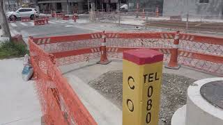 VLT em Santos, Linha 2: obras da futura Estação e aspectos da rua Carvalho de Mendonça