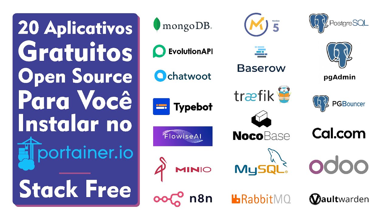 Como Instalar 20 Apps Open Source no Portainer - Stack Free