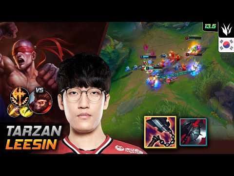 Tarzan Jungle Lee Sin Build Goredrinker Conqueror - Tarzan Lee Sin Match Highlight - LOL KR 13.5