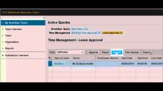 MyHR MSS Approve a Leave Request