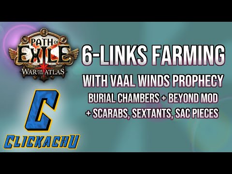 PoE Magic Find Maps (01) - Burial Chambers - 6-Links Farming - Vaal Winds, Beyond | MF Deadeye Build