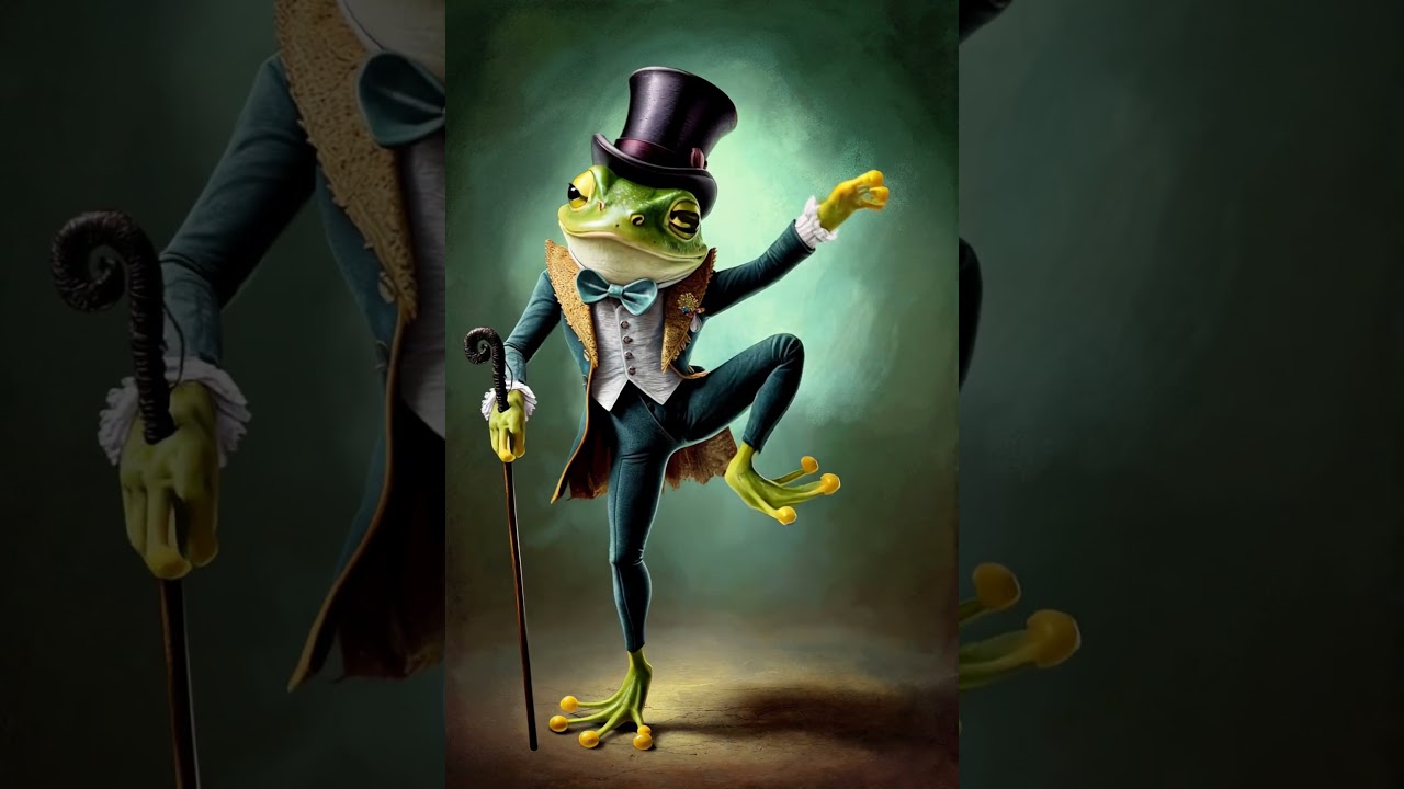 Frog croaks rhythmically  music  #ai #aiart #aiartwork #creativestyle #klingai #frog