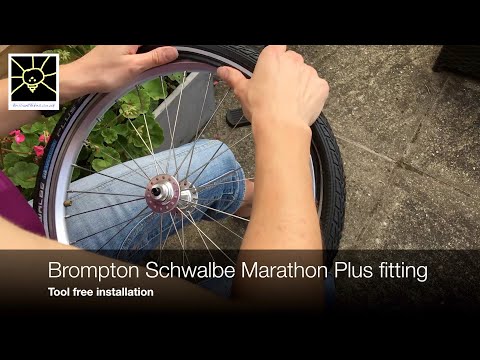 Brompton Schwalbe Marathon Plus tyre tool free installation