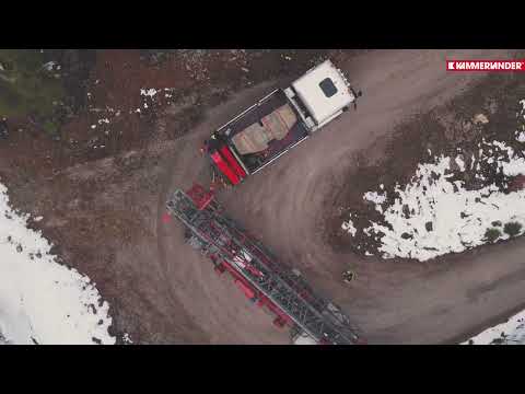 Kran Transport und Aufbau am Schlosskopf auf der Ruine Ehrenberg in Reutte