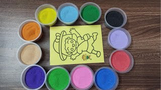 Baby sand painting - Tô tranh cát cố gái - Knhi_art