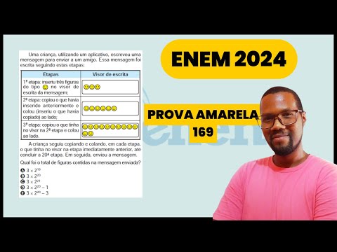 Questão 169 prova amarela ENEM 2024- Uma criança utilizando um aplicativo escreveu uma mensagem para