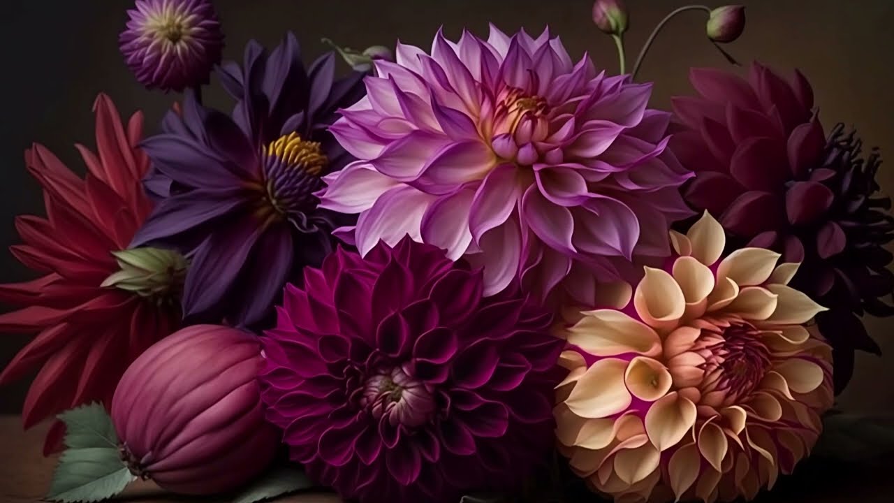 Dahlias | Original Art For Your TV