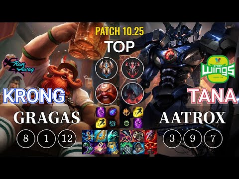 RNW KronG Gragas vs JAG TaNa Aatrox Top - KR Patch 10.25