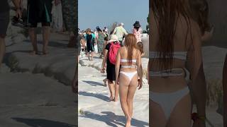 ☀️The Wonder Of Nature Pamukkale Turkey Fun -Nice Day🌴 #swimming #pool #cleopatra