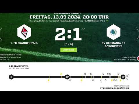 1. FC Frankfurt/O. - SV Germania 90 Schöneiche 2:1 (0:0)