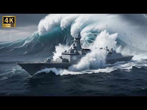 Giant Stealth Destroyer vs 100ft Mega Wave | High-Intensity Naval Disaster (AI VFX)