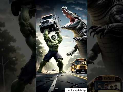 part-8 Hulk and venom vs big corocodile 😱😲#shorts #animals #ai