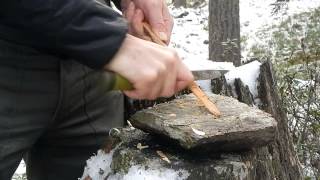 Survival fire step by step - Accensione fuoco in inverno condizioni umide fredde - PeschoAnvi