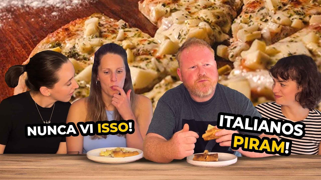 TRYING BRAZILIAN FOOD FOR THE FIRST TIME: Pizzas (with Stuffed Crust!) 🇧🇷🍕