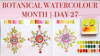 🎉🎉 BOTANICAL Watercolour Month Day 27 | Step by Step Tutorial JUL 2024