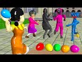 Scary Teacher 3D Miss T vs Squid Game vs Huggy Wuggy Who Faster Games with Flying Eggs