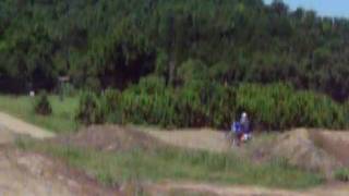 Rick riding around the mud Jake behind him