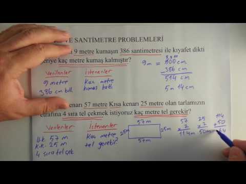 3. Sınıf Metre ve Santimetre Problemleri 1