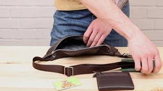 Поясна сумка Grande Pelle 11143 темно-коричневий